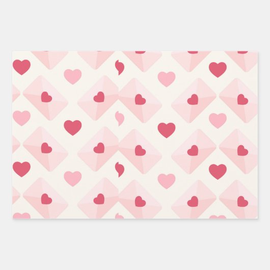 Schattige liefdeshart inpakpapier vel (Voorkant)