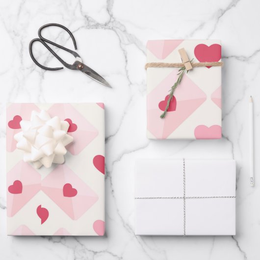 Schattige liefdeshart inpakpapier vel (Voorkant)