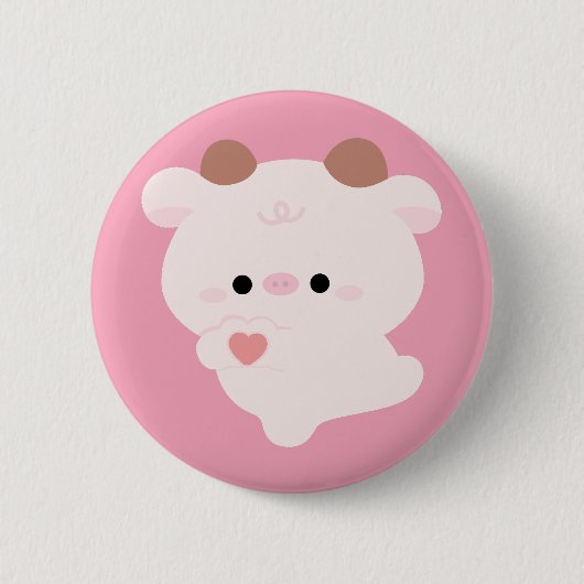 Schattige Liefdeskoe Ronde Button 5,7 Cm (Voorkant)