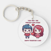 Schattige liefdesverhaal voor Valentijns Sleutelhanger (Voorkant)