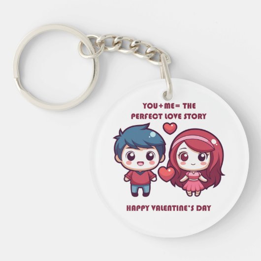 Schattige liefdesverhaal voor Valentijns Sleutelhanger (Voorkant)