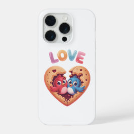 Schattige liefdesvogels in een hartvormige koek iPhone 15 pro case