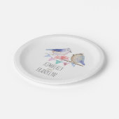 schattige liefdesvogels koppel bijtend bos papieren bordje (Gekanteld)