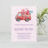 Schattige liefdeswagen met valentijnsgoed kaart (Staand voorkant)