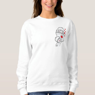 Schattige Liefdeszak Grafische Cartoon Romance Dam Trui