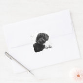 Schattige liefhebber/zwart Hallo Vierkante Sticker (Envelop)