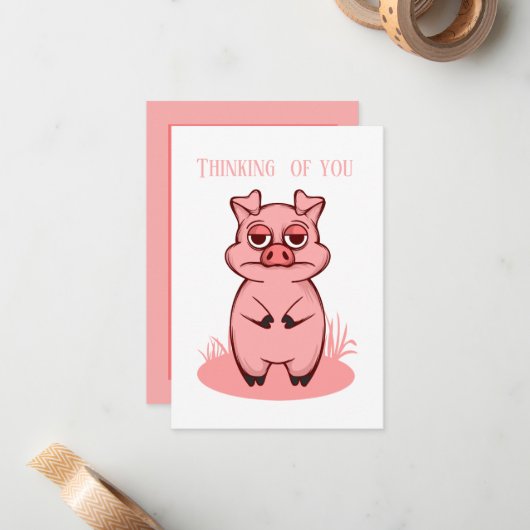 schattige liefhebbers denken dat je gevoel toevoeg notitiekaartje (Voorkant / Achterkant in situ)