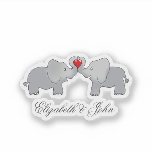 Schattige liefhebbers - op maat gesneden sticker (Voorkant)