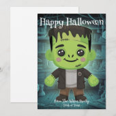 Schattige lieflijke Frankenstein platte kerstkaart (Voorkant / Achterkant)