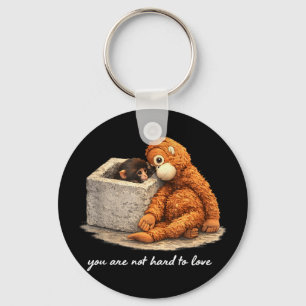 Schattige lieve baby aap punch mannen vrouwen kind sleutelhanger