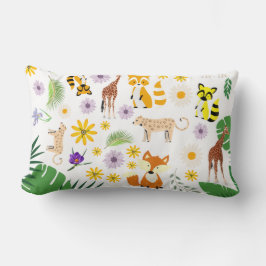 Schattige lieve baby dieren kinderkamer safari wit kussen