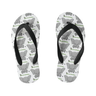 Schattige lieve baby olifant cartoon illustratie kinder teenslippers