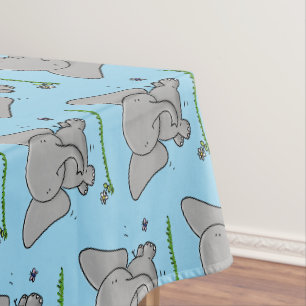 Schattige lieve baby olifant cartoon illustratie tafelkleed