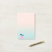 Schattige lieve baby walvis post-it® notes (Op bureau)