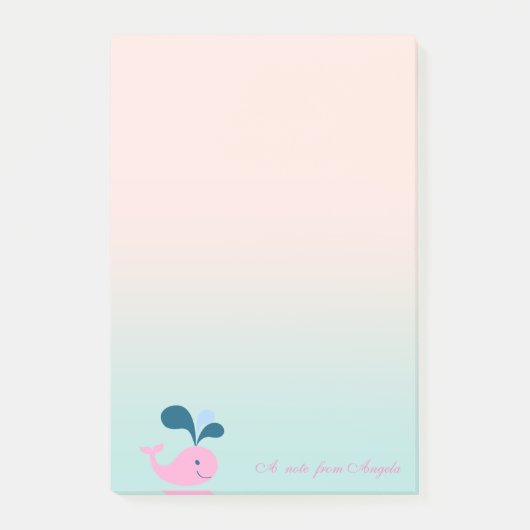 Schattige lieve baby walvis post-it® notes (Voorkant)