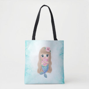 Schattige lieve baby zeemeermin, Zee Tote Bag
