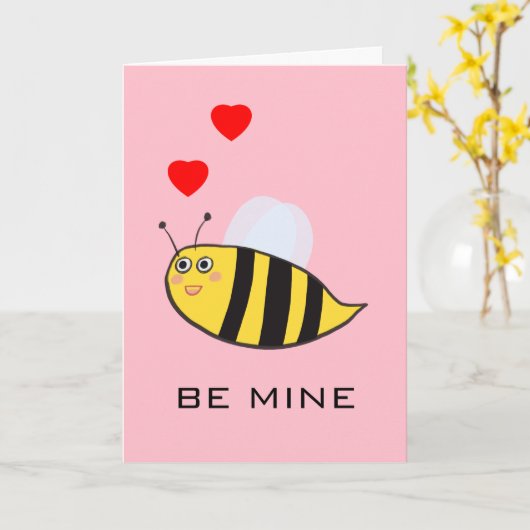 Schattige Lieve Grappige Bij Mij Pun Liefde Kaart (Gele Bloem)