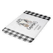 Schattige lieve kabouters Zwart buffelplaid Badmat (Gekanteld)