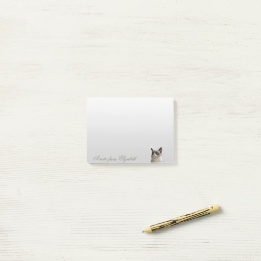 Schattige Lieve Kat Post-it® Notes (Op bureau)