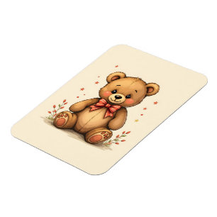 Schattige lieve kleine bruine beer met stropdas magneet
