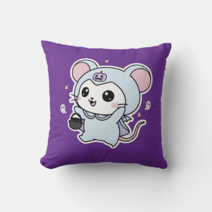 Schattige lieve kleine muis klaar voor Halloween Kussen