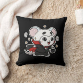 Schattige lieve kleine muis klaar voor Halloween Kussen (Deken)