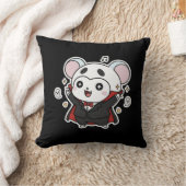 Schattige lieve kleine muis klaar voor Halloween Kussen (Deken)