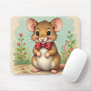 Schattige lieve kleine muis met stropdas muismat