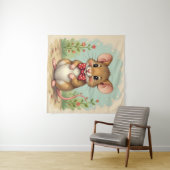 Schattige lieve kleine muis met stropdas wandkleed (In Situ (horizontaal))