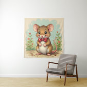 Schattige lieve kleine muis met stropdas wandkleed (In situ)
