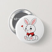 Schattige lieve konijn ronde button 5,7 cm (Voorkant /achterkant)