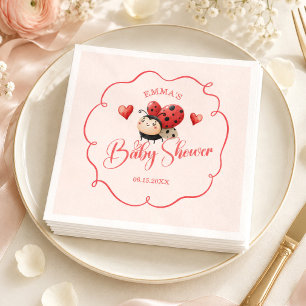Schattige Lieve Lieveheersbeestje Baby Shower Servet