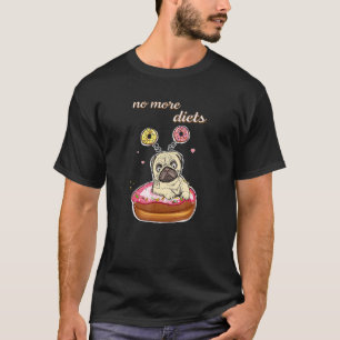 Schattige lieve pug met donut-hond fan t-shirt