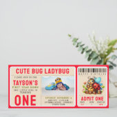 Schattige lieveheersbeestje 1e verjaardag | Bug Th Kaart (Staand voorkant)