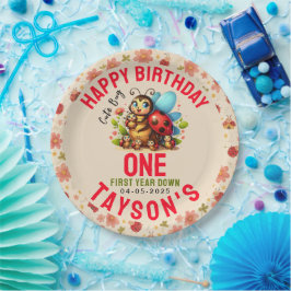 Schattige lieveheersbeestje 1e verjaardag | Bug Th Papieren Bordje