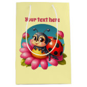 Schattige lieveheersbeestje aanpasbaar meisjesfees medium cadeauzakje (Voorkant)