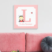 Schattige lieveheersbeestje baby meisje kinderkame canvas afdruk (Insitu (Woonkamer))