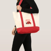 Schattige lieveheersbeestje baby spullen naam zwar tote bag (Voorkant (product))