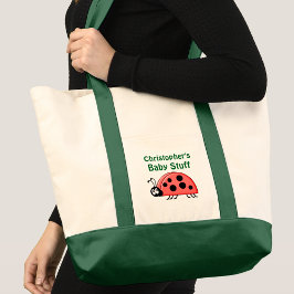 Schattige lieveheersbeestje baby spullen naam zwar tote bag