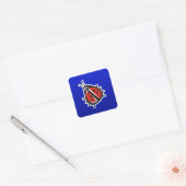 Schattige lieveheersbeestje; blauw vierkante sticker (Envelop)