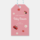 Schattige lieveheersbeestje bloemen Baby shower Cadeaulabel (Voorkant)