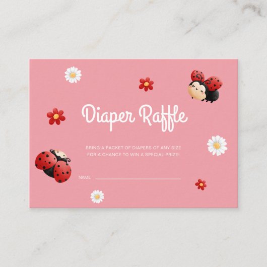 Schattige lieveheersbeestje Bloemen Baby shower Lu Informatiekaartje (Voorkant)