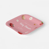 Schattige lieveheersbeestje bloemen Baby shower Papieren Bordje (Gebogen)