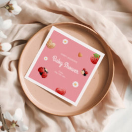 Schattige lieveheersbeestje bloemen Baby shower Servet