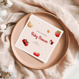 Schattige lieveheersbeestje bloemen Baby shower Servet