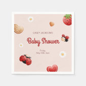 Schattige lieveheersbeestje bloemen Baby shower Servet (Voorkant)
