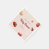 Schattige lieveheersbeestje bloemen Baby shower Servet (Hoek)