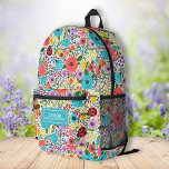 Schattige lieveheersbeestje bloemmotief gepersonal bedrukte rugzak<br><div class="desc">Super leuke rugzak met een bloemenlieveheersbeestje patroon en uw aangepaste naam. Voeg een extra bonusregel tekst toe - telefoonnummer, teamnaam, gezegde, enz. - of verwijder deze. Ruimte genoeg voor boeken, computer, sportuitrusting en meer - of gebruik als reis- of logeertas ook. Koel en kleurrijk, maar toch zeer functioneel - win,...</div>