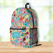 Schattige lieveheersbeestje bloemmotief gepersonal bedrukte rugzak