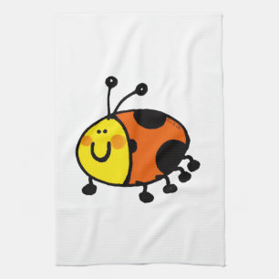 Schattige Lieveheersbeestje Cartoon Theedoek